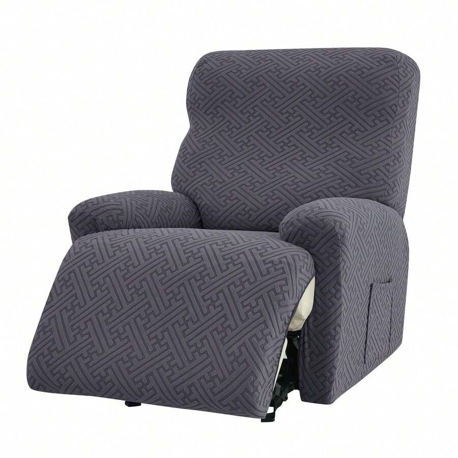 Recliner Sofa Cover - Copridivano Reclinabile Jacquard Elasticizzato Tinta Unita,