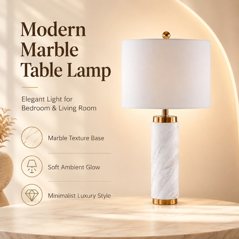 Home Cinema Glasses - Lampada da Comodino Moderna in Marmo,